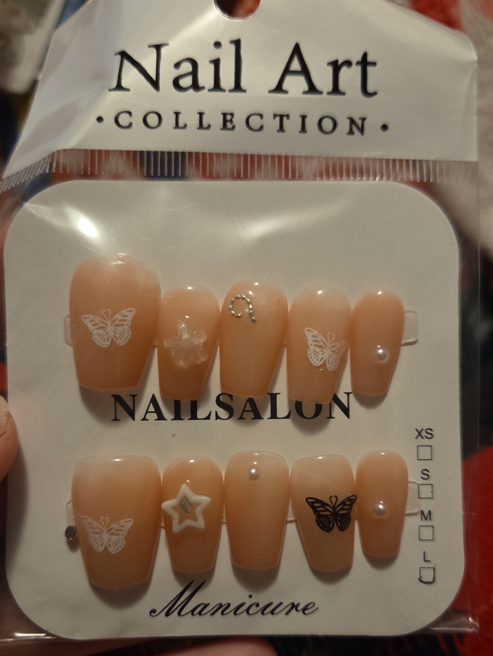 ♥️2 For $25♥️Nail Art Collection Nude Butterfly Press-On Nails